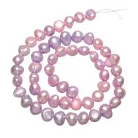 Button Kulturan Slatkovodni Pearl perle, Dugme, miješana boja, 7-8mm, Rupa:Približno 0.8mm, Prodano Per Približno 15 inčni Strand