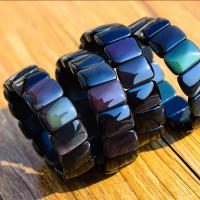 Obsidienne bracelet, rectangle, Placage, unisexe & styles différents pour le choix, 18x13x60mm, Vendu par Environ 7 pouce brin