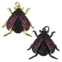 Cubic Zirconia Micro Pave Brass Pendant Insect plated micro pave cubic zirconia & for woman Approx 3mm Sold By Lot