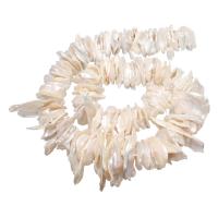 Barock kultivierten Süßwassersee Perlen, Natürliche kultivierte Süßwasserperlen, natürlich, verschiedene Größen vorhanden, weiß, Bohrung:ca. 0.8mm, verkauft per ca. 15 ZollInch Strang