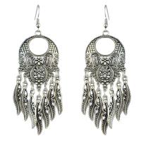Tibetan Style Drop Earrings, iron earring hook, plated, vintage & for woman, nickel, lead & cadmium free, 30x90mm, Sold By Pair