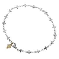 Stainless Steel Jewelry Bracelet plated charm bracelet & with cross pattern & for woman  Sold Per Approx 9 Inch Strand