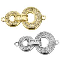 Brass Jewelry Connector Infinity plated micro pave cubic zirconia & 1/1 loop Approx 0.5mm Sold By PC