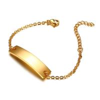Pulsera de Acero Inoxidable, chapado en color dorado, cadena oval & para mujer, 40x10mm, Vendido para aproximado 7.5 Inch Sarta