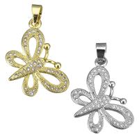 Cubic Zirconia Micro Pave Brass Pendant Butterfly plated micro pave cubic zirconia Approx 3.5mm Sold By PC