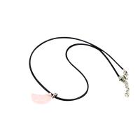 Rose Quartz Necklace with PU Leather & Zinc Alloy with 1.8lnch extender chain Moon platinum color plated natural nickel lead & cadmium free Sold Per Approx 17.7 Inch Strand