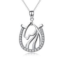 925 Sterling Silver Necklaces, box chain & for woman & with rhinestone, 28.30x17.93mm, Sold Per Approx 18 Inch Strand