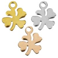 Stainless Steel Pendants, Four Leaf Clover, plated, more colors for choice, 8.50x11x1mm, Hole:Approx 1.5mm, 100PCs/Lot, Sold By Lot