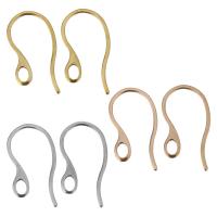 Stainless Steel Hook Earwire, plated, with loop, more colors for choice, 12x22mm, 1mm, Hole:Approx 2x3mm, 100Pairs/Lot, Sold By Lot