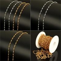 Stainless Steel Jewelry Chain, with plastic spool, plated, more colors for choice, 8x3x3mm, 10m/Spool, Sold By Spool