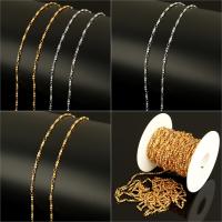 Stainless Steel Jewelry Chain, with plastic spool, plated, more colors for choice, 9x2.50x2.50mm, 10m/Spool, Sold By Spool