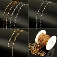 Stainless Steel Jewelry Chain, with plastic spool, plated, more colors for choice, 12x3.50x2mm, 10m/Spool, Sold By Spool