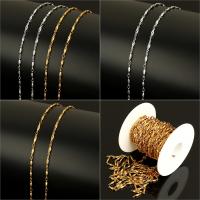 Stainless Steel Jewelry Chain, with plastic spool, plated, more colors for choice, 11x2x2mm, 10m/Spool, Sold By Spool