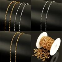 Stainless Steel Jewelry Chain, with plastic spool, plated, more colors for choice, 7x3x3mm, 10m/Spool, Sold By Spool