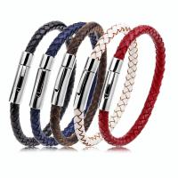 Leather Bracelet, stainless steel snap clasp, Unisex, more colors for choice, nickel, lead & cadmium free, 6mm, Sold Per Approx 8.7 Inch Strand