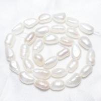 Barock kultivierten Süßwassersee Perlen, Natürliche kultivierte Süßwasserperlen, natürlich, weiß, 7-8mm, Bohrung:ca. 0.8mm, verkauft per ca. 15 ZollInch Strang