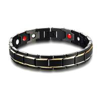 Magnetic Therapy Heath Bracelet , Stainless Steel, plated, hygienical & for man, 12mm, Sold Per Approx 8 Inch Strand