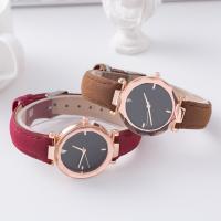 Women Wrist Watch PU Leather with zinc alloy dial & Glass plated adjustable & for woman Length Approx 8 Inch Sold By PC