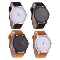 Men Wrist Watch PU Leather with zinc alloy dial & Glass plated adjustable & for man & frosted Length Approx 8 Inch Sold By PC