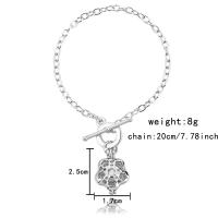 Bracelet en perle d'eau douce, alliage de zinc, avec perle, Placage de couleur platine, styles différents pour le choix & pour femme & creux, sans plomb et cadmium, 19x16mm-30x26mm, Vendu par Environ 7.5 pouce brin