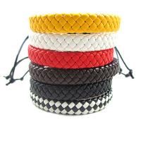 Fashion Create Wax Cord Bracelets Cowhide with Waxed Cotton Cord braided bracelet & Unisex & adjustable Length 7-9 Inch Sold By Lot