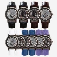 ユニセックス腕時計, PU革(ポリ塩化ビニール、ポリウレタン), とともに ガラス & 亜鉛合金, メッキ, 耐用耐えの耐水性 & くり抜き, 無色, 40x8mm, 長さ 約 9 インチ, 売り手 パソコン