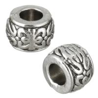 Tibetan Style Large Hole Bead, Donut, antique silver color plated, nickel, lead & cadmium free, 8x5.50x8mm, Hole:Approx 4mm, 100PCs/Lot, Sold By Lot