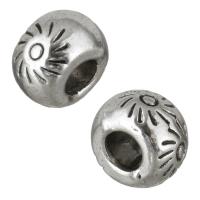 Zink Alloy stort hål pärla, Hjulet, antik silver pläterad, nickel, bly och kadmium gratis, 7.50x5x7.50mm, Hål:Ca 3mm, 500PC/Lot, Säljs av Lot
