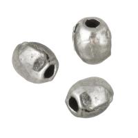Zinc Alloy Jewelry Beads Oval antique silver color plated nickel lead & cadmium free Approx 1mm Sold By Lot
