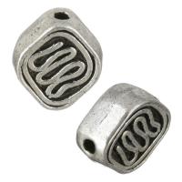 Zinc Alloy Jewelry Beads Rhombus antique silver color plated nickel lead & cadmium free Approx 1mm Sold By Lot