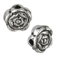 Tibetan Style Flower Beads, antique silver color plated, nickel, lead & cadmium free, 6.50x6.50x4mm, Hole:Approx 1mm, 1000PCs/Lot, Sold By Lot