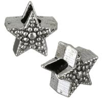Zinc Alloy European Beads Star antique silver color plated without troll nickel lead & cadmium free Approx 4.5mm Sold By Lot