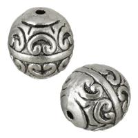 Tibetan Style Jewelry Beads, Drum, antique silver color plated, nickel, lead & cadmium free, 12x12x12mm, Hole:Approx 1mm, 100PCs/Lot, Sold By Lot