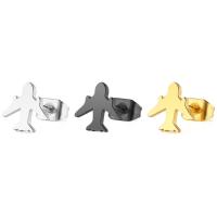 Stainless Steel Stud Earrings Airplane plated for woman Sold By Bag
