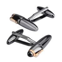 Brass Cufflinks, Fountain Pen, plated, for man, 6x27mm, Sold By Pair