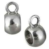 Perles de Bail en alliage de zinc , Plaqué de couleur d'argent, protéger l'environnement, sans nickel, plomb et cadmium, 5.50x11.50x8mm, Trou:Environ 2.5mm, 5mm, 500PC/lot, Vendu par lot