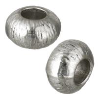 Perles European en alliage de zinc, Roue, Plaqué de couleur d'argent, sans filetage, protéger l'environnement, sans nickel, plomb et cadmium, 10x6x10mm, Trou:Environ 4.5mm, 100PC/lot, Vendu par lot