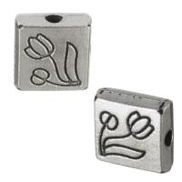 Zinc Alloy Jewelry Beads Rectangle antique silver color plated nickel lead & cadmium free Approx 1.5mm Sold By Lot