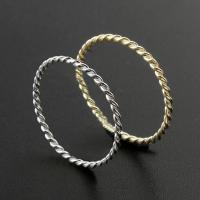 925 Sterling Silver Finger Rings, Donut, plated, Unisex, more colors for choice, 1.2mm, US Ring Size:5, Sold By PC