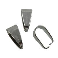 Rozsdamentes acél Pinch Bail, Stainless Steel, az eredeti szín, 4x7mm, Lyuk:Kb 4x6mm, 100PC-k/Bag, Által értékesített Bag