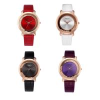 PU Watch Bracelet, med Glas & Rhinestone & Stainless Steel & Zinc Alloy, rosa guld farve forgyldt, Livsbestandig & for kvinde, flere farver til valg, 39x8mm, Længde Ca. 9 inch, Solgt af PC