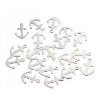 Stainless Steel Pendants, Anchor, original color, 14x19mm, Hole:Approx 1mm, 20PCs/Bag, Sold By Bag