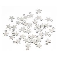 Stainless Steel Pendants, Star, original color, 10x8mm, Hole:Approx 1mm, 40PCs/Bag, Sold By Bag
