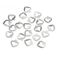 Stainless Steel Heart Pendants, original color, 15x16mm, Hole:Approx 1mm, 20PCs/Bag, Sold By Bag