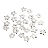 Stainless Steel Pendants, Star, original color, 12x12mm, Hole:Approx 1mm, 40PCs/Bag, Sold By Bag