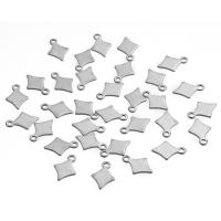 Stainless Steel Pendants, Rhombus, original color, 10x14mm, Hole:Approx 1mm, 40PCs/Bag, Sold By Bag