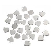 Stainless Steel Heart Pendants, original color, 12x12mm, Hole:Approx 1mm, 40PCs/Bag, Sold By Bag