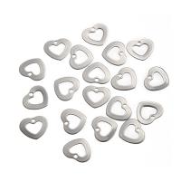 Pendientes Corazón de acero inoxidable, color original, 13x16mm, agujero:aproximado 1mm, 20PCs/Bolsa, Vendido por Bolsa
