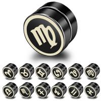 Nerez Magnetic Stud náušnice, Flat Round, unisex & s magnetickým & různé designy pro výběr & smalt, 10x10mm, Prodáno By PC