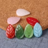 Plants Lampwork Pendants, Leaf, handmade, more colors for choice, 10x3.50x17mm, Hole:Approx 1mm, 100PCs/Lot, Sold By Lot